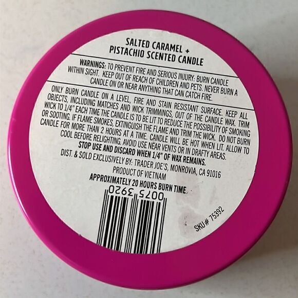 $20🌟 Trader Joe’s Salted Caramel + Pistachio Scented Candle - Picture 2 of 4